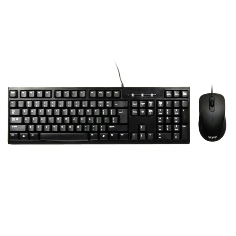 Port Wired Keyboard & Mouse Combo Black